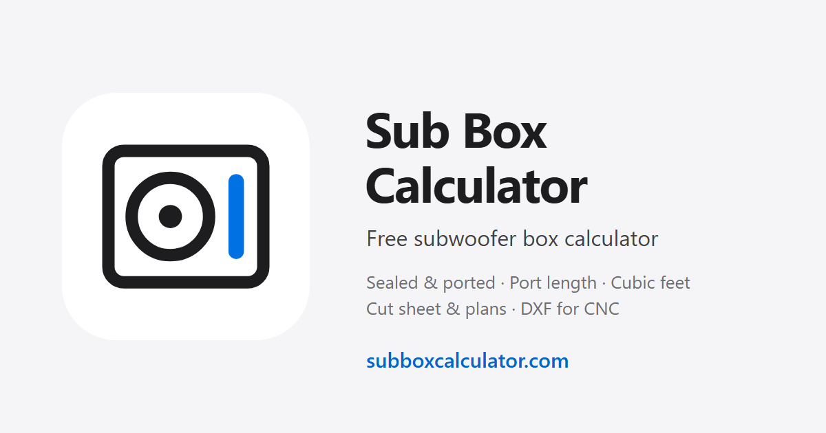 Speed Giph Subwoofer Box Calculator — Response, Excursion & Port Speed